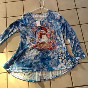 Snowman Graphic Long Sleeve Top